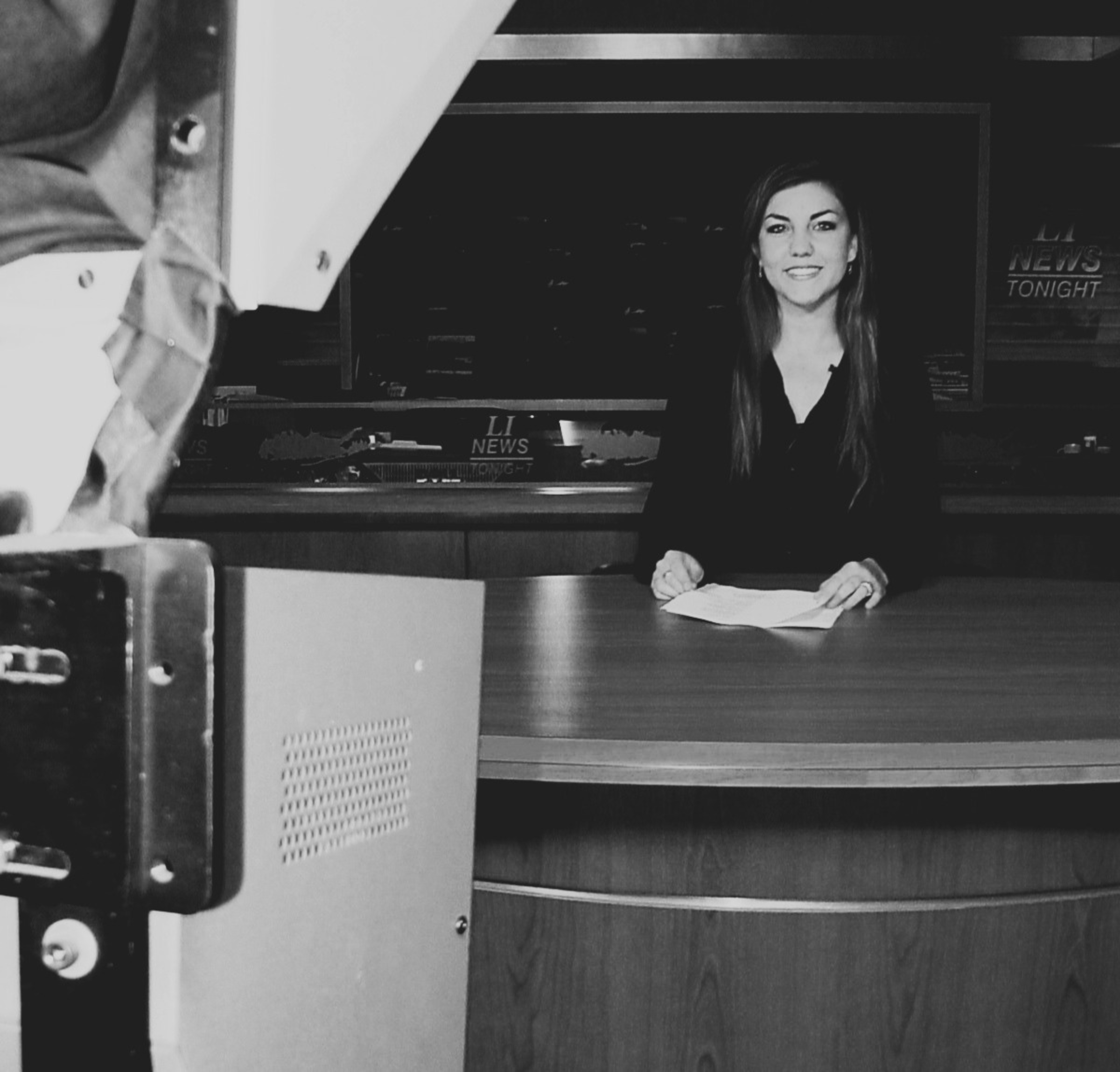 Dr. Julia Garcia as a college field reporter