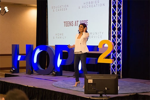 Dr. Julia Garcia speaking to educators